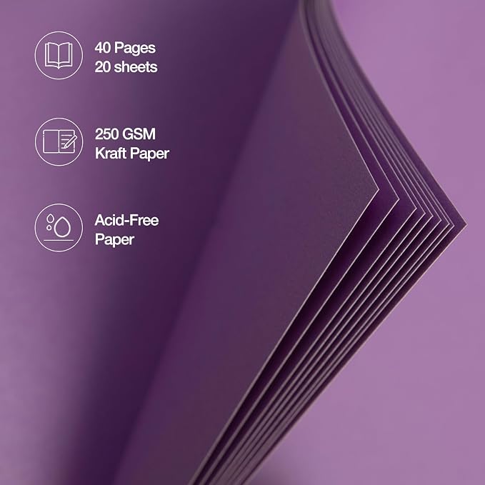 potricher 7 x 7 Inch DIY Scrapbook Album 40 Pages Hardcover Kraft Paper Scrap - Image 5