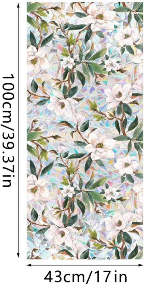 JOONOR Retro Gardenia Flowers Window Privacy Film, Gardenia Stained Glass - Image 6