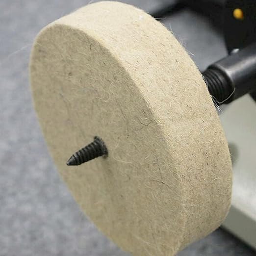 Luo ke 6'' Wool Felt Buffing Wheel - 1/2'' Arbor Hard Felt Buffing Polishing Wheels for Bench Grinder/Table Grinder