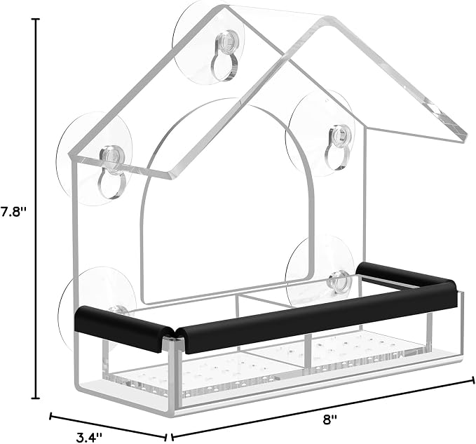 Clear Window Bird Feeder with 5 Extra Strong Suction Cups, DY-SKTY Sturdy and - Image 7