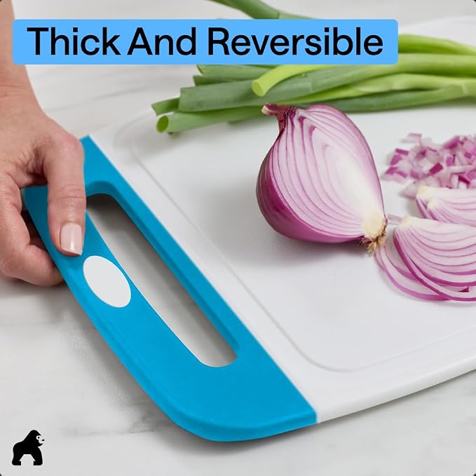 GORILLA GRIP BPA-Free Reversible Kitchen Cutting Board Set of 3, US Designed - Image 7