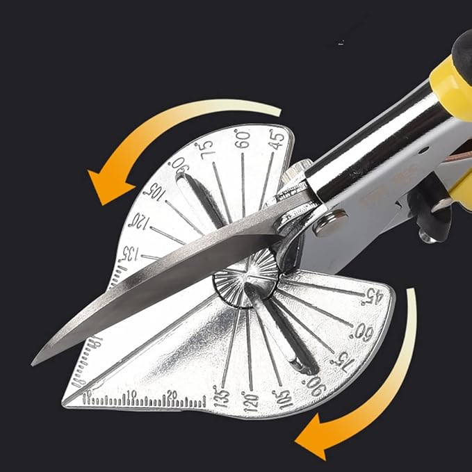 Szhdx Multifunctional Shears,Multi Angle Miter Shear Cutter Hand Tools，Multi Angle Miter Shear Cutter Cuts 45 to 135 Degree Miter Snips Cutting Tool, for Cutting Soft Wood, Plastic, PVC, etc
