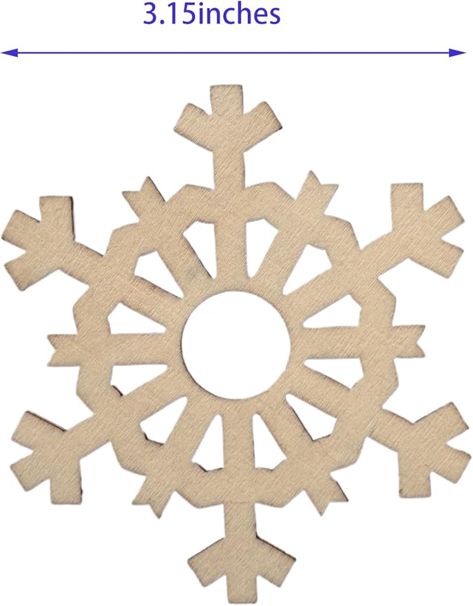 60PCS Unfinished Blank Wooden Cutouts Craft - Image 2