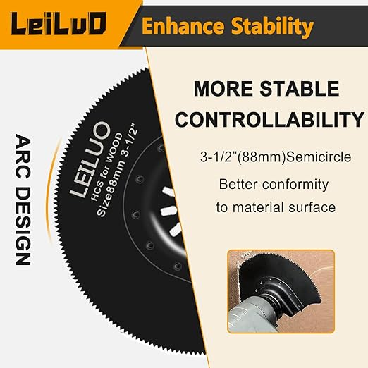 LEILUO 34 Pcs Multitool Blade Kits for Wood Nails Drywall Cutting Oscillating Saw Blades Universal Oscillating Tool Accessories with Storage Bag Compatible with DeWalt Makita Dremel and More