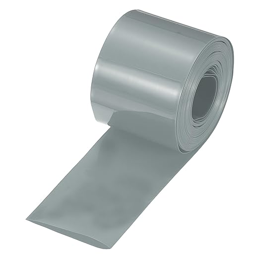 MECCANIXITY Battery Wrap PVC Heat Shrink Tubing 32mm Dia 50mm Flat 20 Feet(6meters) Silver Gray Good Insulation for Battery Pack