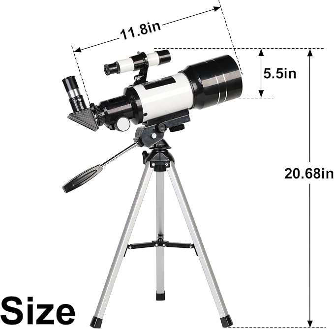 Telescope for Adults & Kids, 70mm Aperture Refractor Portable Travel Telescope - Image 5