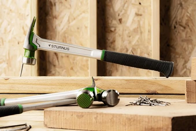 Sturnus Graphite 13oz Velocity Rip Claw Hammer – 13oz, Lightweight Aluminum & Ergonomic, Pro-Grade with Anti-Vibration Grip (Smooth Face, Short Handle)