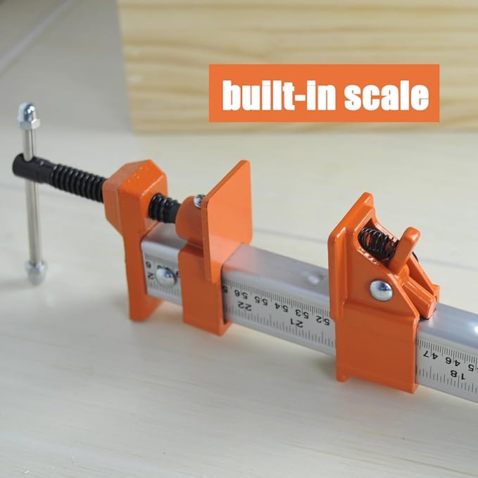 FEIRONG 48-inches Bar Clamps with 2-Pack, 330LB Load Limit with Built-in Ruler, 90° Angled Jaws for DIY Projects & Cabinet Installation