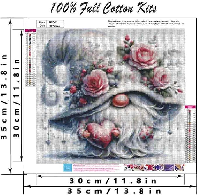Gnome Cross Stitch Kits for Adults Beginner, Flower Counted Cross Stitch Kits - Image 2