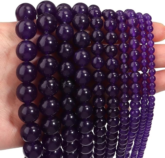 Zenkeeper 108Pcs Purple Natural Stones Chalcedony Beads Spacer Loose Beads Bulk by Zenkeeper