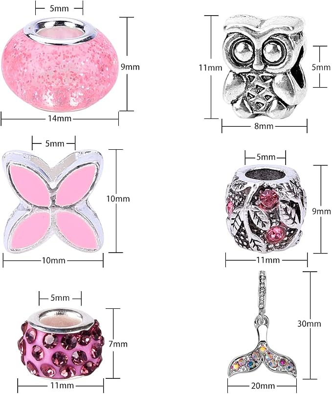 European Large Hole Spacer Charm Beads - Image 2