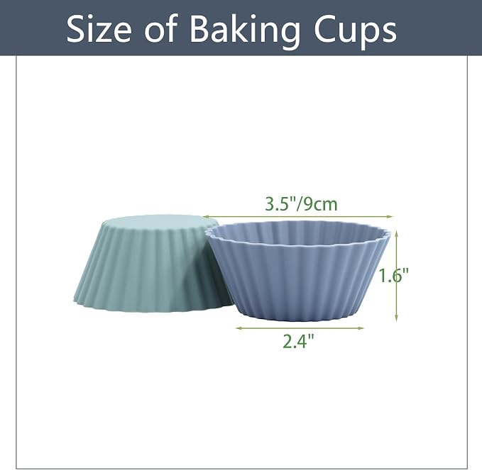 Large Silicone Muffin Cups, 12 Pack Reusable Cupcake Liners Jumbo Size 3.54inch - Image 5