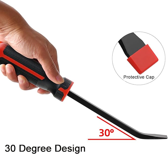 Pry Bar Set, Pry Bar Set Included 8” 12” and 18” with Strike Cap for Prying and Moving Object