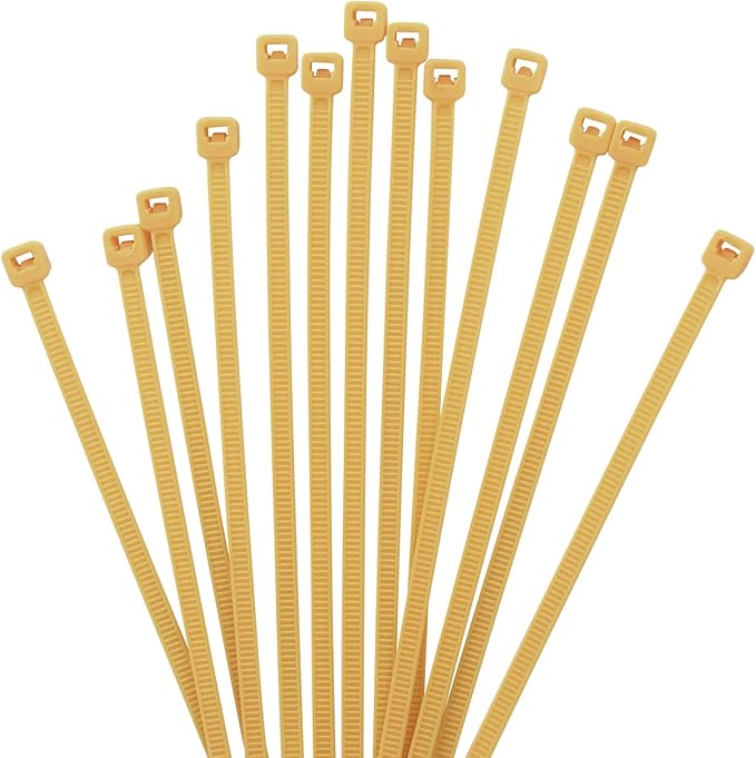 XINGO 1000 PCS 6 inch Cable Zip Ties, 18lb Strength, Small Tie Wraps Self-Locking Nylon Zip Ties for Indoor and Outdoor Use (Gold)