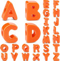 26 Pcs Cute Large Orange Letter Beads, 20mm Jumbo Square Acrylic Letter Beads by DoDoBeads