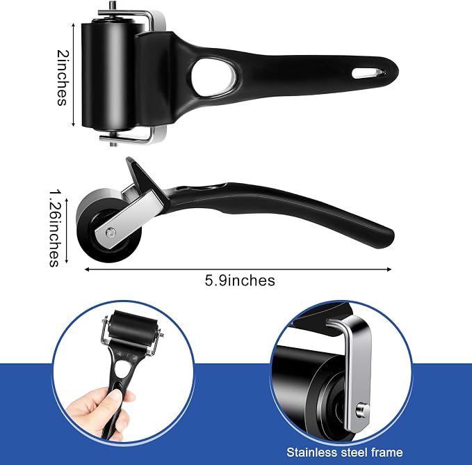Frienda 2 Pcs 2 Inch Rubber Brayer Rollers, Hard Rubber Rollers Tool - Image 2