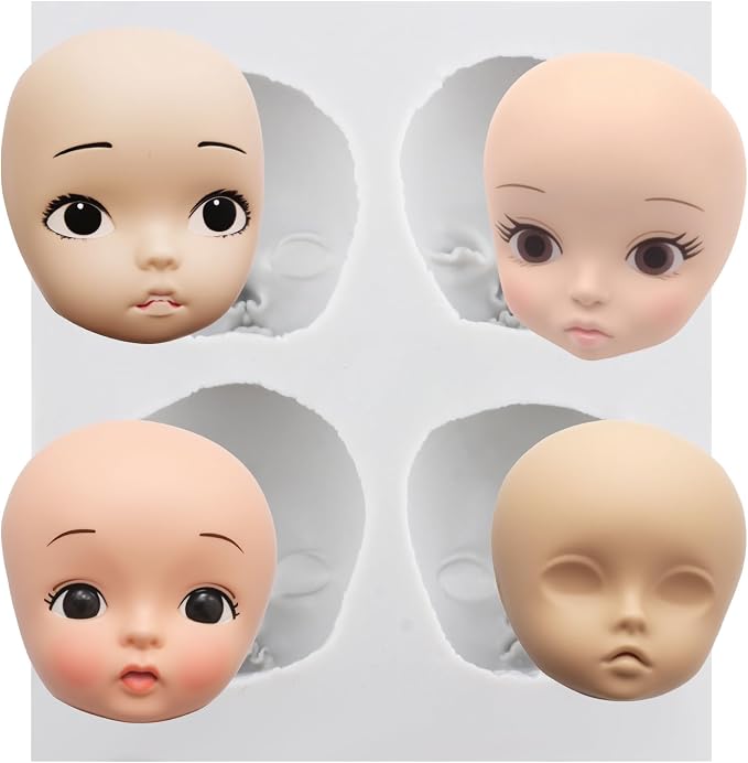 Baby Face Clay Mold Doll Face Silicone Molds by Unknown