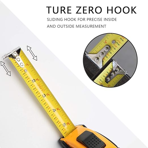 LAND 25Ft Retractable Measuring Tape - Self-Lock Heavy Duty Tape Measure, Magnetic Hook for Measurement Alone, TPR Rubber Protective Case (25FT AUTO)