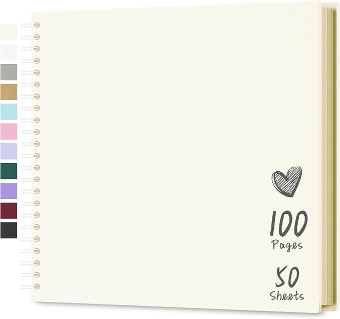 Scrapbook 12x12 Inch DIY Scrapbook Album Hardcover Kraft Paper 100 pages/50 by Hiwhy