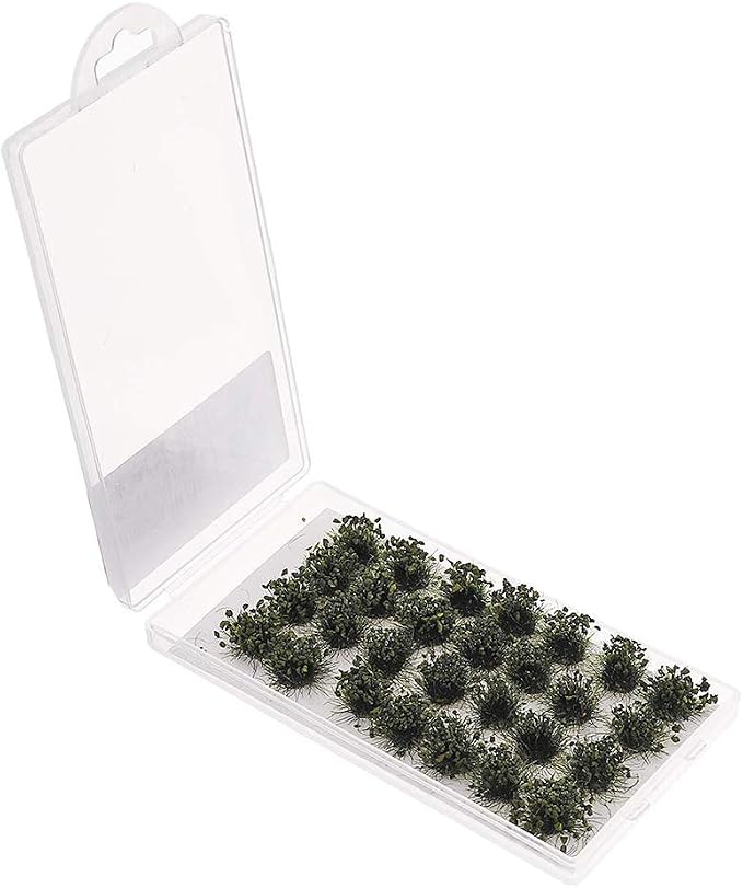 28 Pcs Green Bushy Tufts Lowland Shrubs Tuft Terrain Model Kit Static Scenery - Image 4