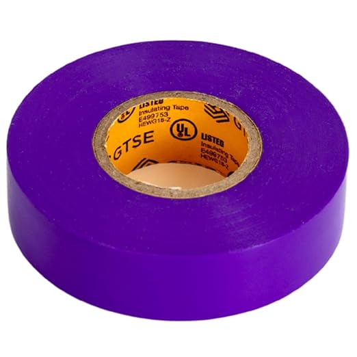 GTSE Purple Electrical Tape, 1 Roll – Waterproof, Industrial Grade Vinyl, 3/4 in x 66ft– Strong Self-Adhesive PVC Electric Tape for Wire Insulation, 7 Mil, 600V – UL/CSA Listed