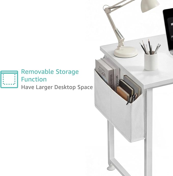 Lufeiya White Small Desk for Bedroom - Image 5
