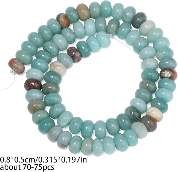 Songxi 5x8mm Natural Blue Amazonite Beads, Gemstone - Image 2
