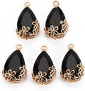 FASHEWELRY 50Pcs Faceted Teardrop Glass Charms Transparent Crystal Drop Pendants by FASHEWELRY