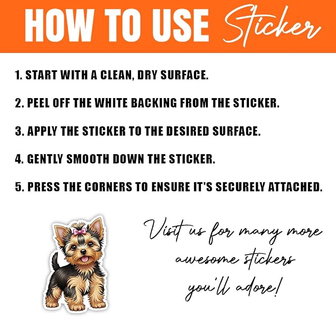 MAIANEY | Yorkshire Terrier Stickers, Cute Yorkshire Terrier Vinyl Decals - Image 5
