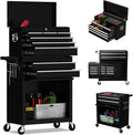 8-Drawer High Capacity Rolling Tool Chest, Removable Cabinet Storage Tool Box with Wheels and Drawers, Detachable Toolbox with Lock for Workshop Mechanics Garage (Black)