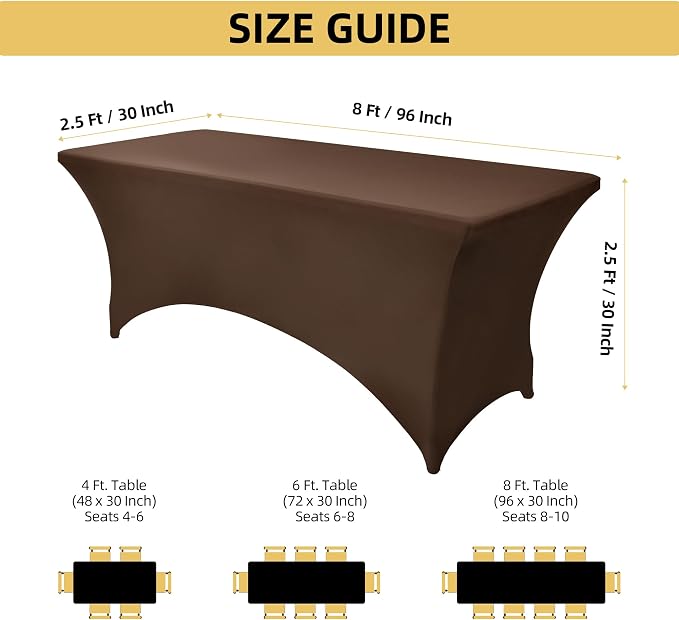 2-Pack 8ft Spandex Table Covers - Image 4
