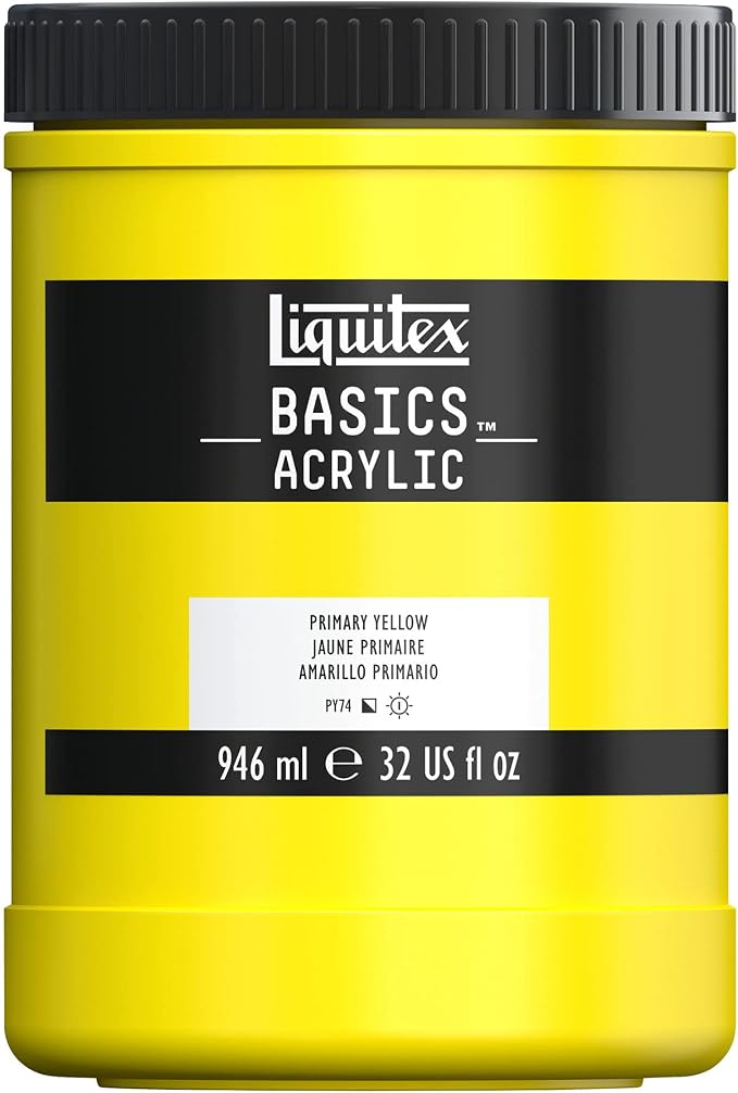 Liquitex BASICS Acrylic Paint, 946ml Jar, Primary Yellow by Liquitex