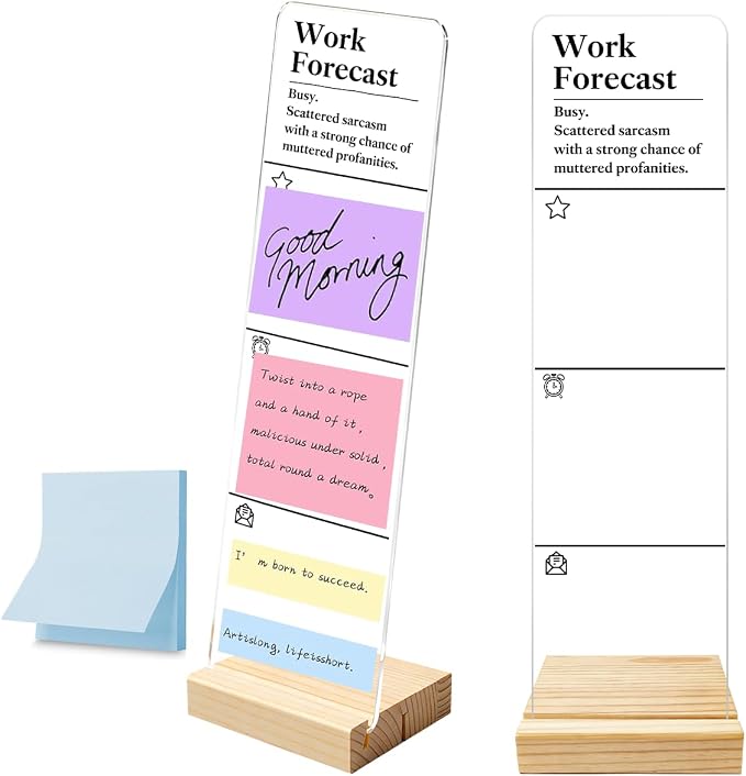 Monitor Memo Board with Removable Wooden Base Acrylic Portable Sticky Note by HTBIG