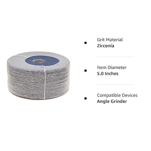 Benchmark Abrasives 5 Inch Sanding Discs Resin Fiber Zirconia Grinding Disc for Grinding, Stripping on Wood, Fiberglass, Steel, Metal, 7/8" Arbor Angle Grinder Sanding Disc, 25 Pack - 36 Grit