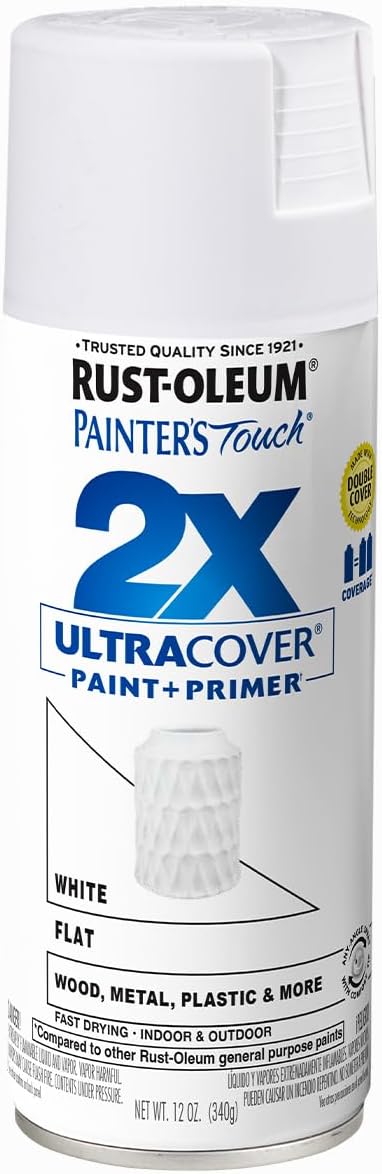 Rust-Oleum 334021 Painter's Touch 2X Ultra Cover Spray Paint, 12 oz, Flat White - Image 2