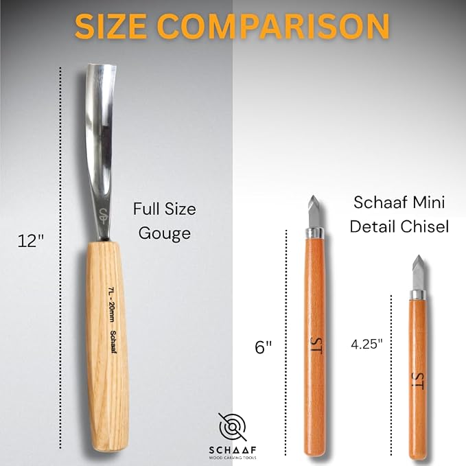Schaaf Tools Hand-Sharpened Wood Carving Tools Set of 12 Chisels and Gouges - Image 5