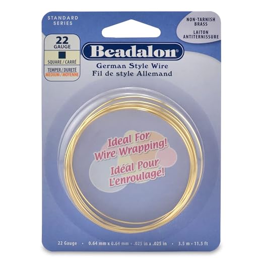 Beadalon German Style Wrapping Wire, Tarnish Resistant Brass, 22 Gauge by Beadalon