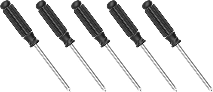 5PCS Mini Phillips Screwdriver, 4mm Cross Head with Black Non-slip Handle for Small Appliances, 4.33"(110mm) Total Length, Magnetic