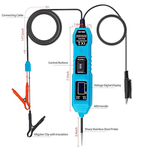 Upgraded 3.5-36V Automotive Circuit Tester, Test Light with 177 Inch Longer Leads, Power Probe,Car Component Activation Short Circuit Finder Continuity Test