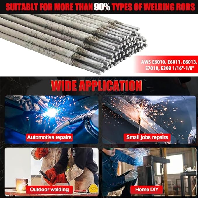 Stick Welder 250A Welding Rods 16 Inches Gloves Welding Machine, Super MINI Welder Portable Hammer, IGBT Inverter Welder Machine 110V, Beginner Hobbyists Home Repairs DIY Projects (Red)
