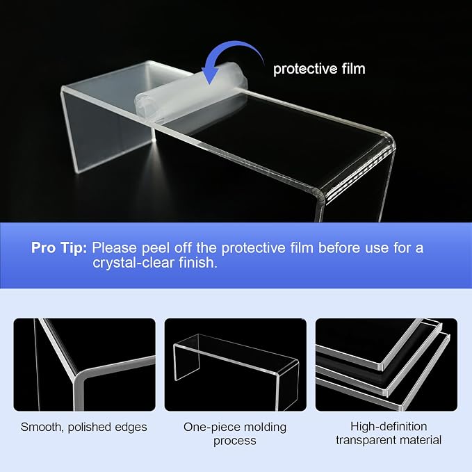 Acrylic Risers 8 Pcs – Clear Rectangular Display - Image 5