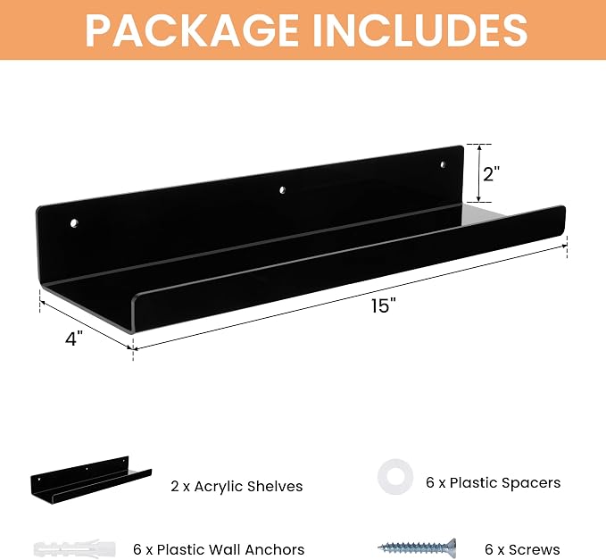 upsimples 2 Pcs 15" Acrylic Shelves - Image 3