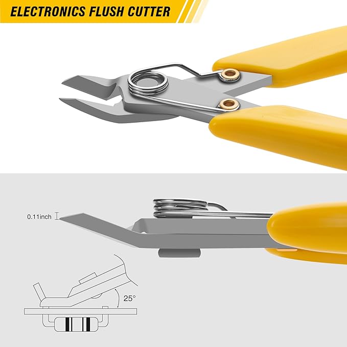 KATA 2Pack Micro Wire Cutters For Electronics Flush cutters, 5.5 Inch Precision Micro Cutters for Cut Precision Electronics, Jewelry, Soft Copper Wire, Cables