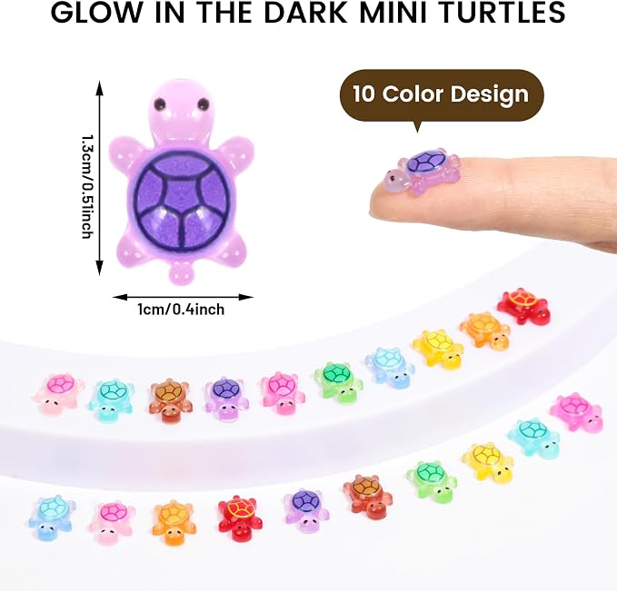 200pcs Mini Resin Turtles Luminous Tiny Turtle - Image 2