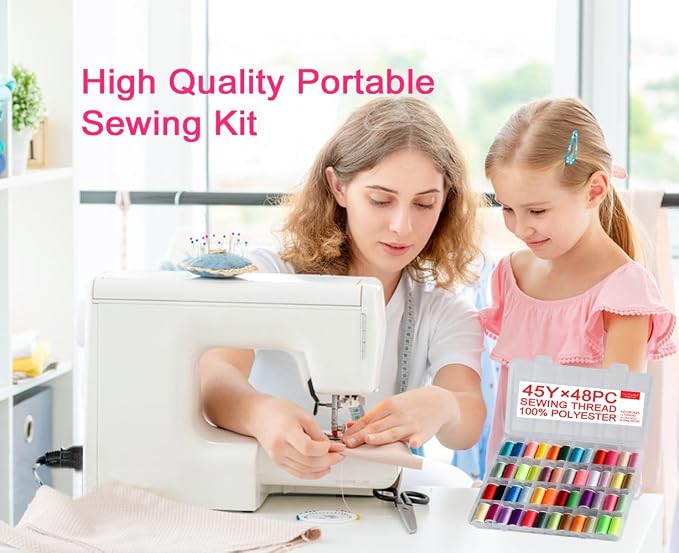 48 Rainbow Color Set of Handy Polyester Sewing Threads - Image 7