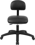 Chair Master FSS Series Square seat Low (17"-22") seat Height Chair. Vinyl-for Office, Garage, Desk, Shop, Computer, Doctor, Medical, Easy to Clean! NO Footring (Black, Low, _Standard Casters)