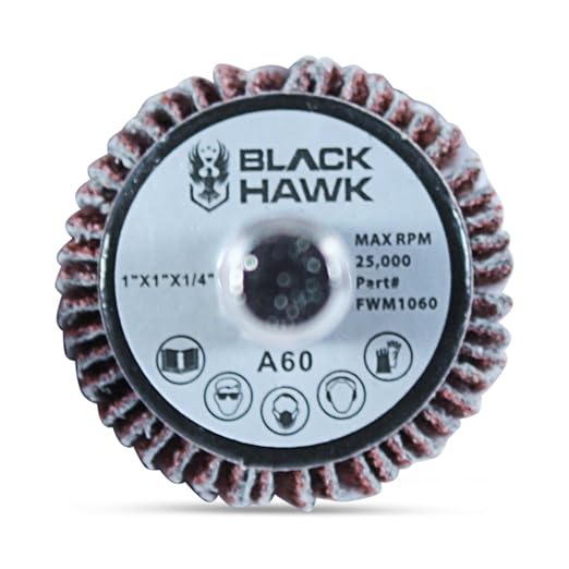 BHA Aluminum Oxide Shank Mounted Flap Wheels, 1” x 1” x 1/4”, 120 Grit - 5 Pack