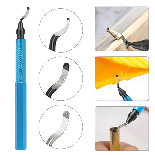 JOYFUL&HOPEFUL Deburring Tools Pack of 2, 6-1/2" Swivel Hand Deburring Tool with HSS Blade Removing Burr for Resin Aluminum Copper Metal Plastic Pipes