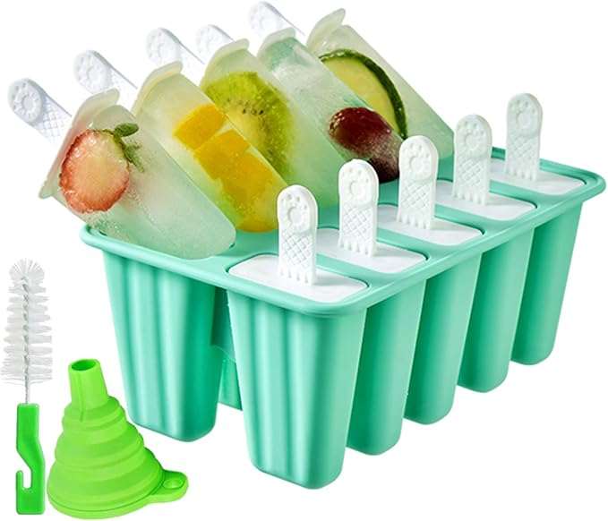 Popsicle Molds 10 Pieces Silicone Ice Pop Molds Popsicle Mold Reusable Easy by BellDream