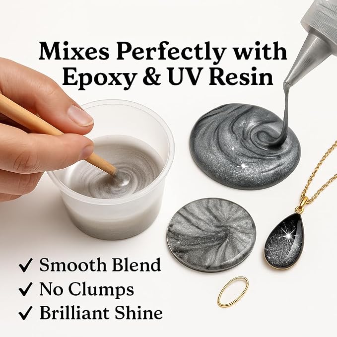 BALTIC DAY Metallic Platinum Silver Epoxy Resin Pigment Paste XL – Opaque Epoxy - Image 3